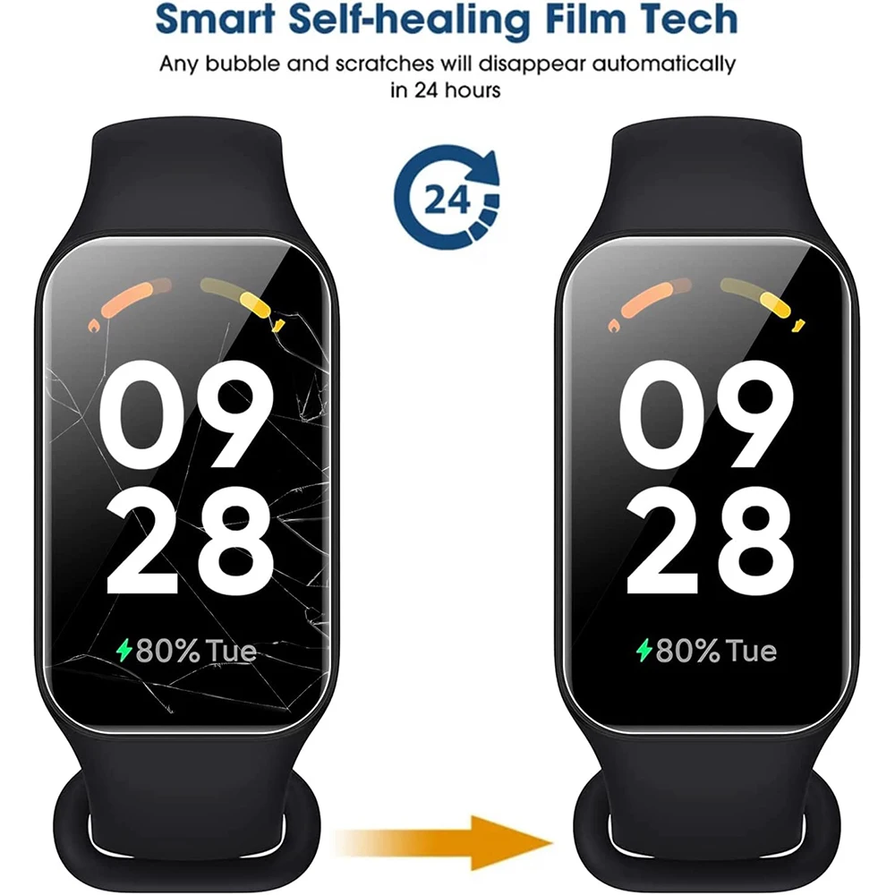 3/6Pcs Watch Protective Film For Redmi Band 2 HD Anti-scratch Hydrogel Film SmartWatch Replacement Screen Protection Accessories