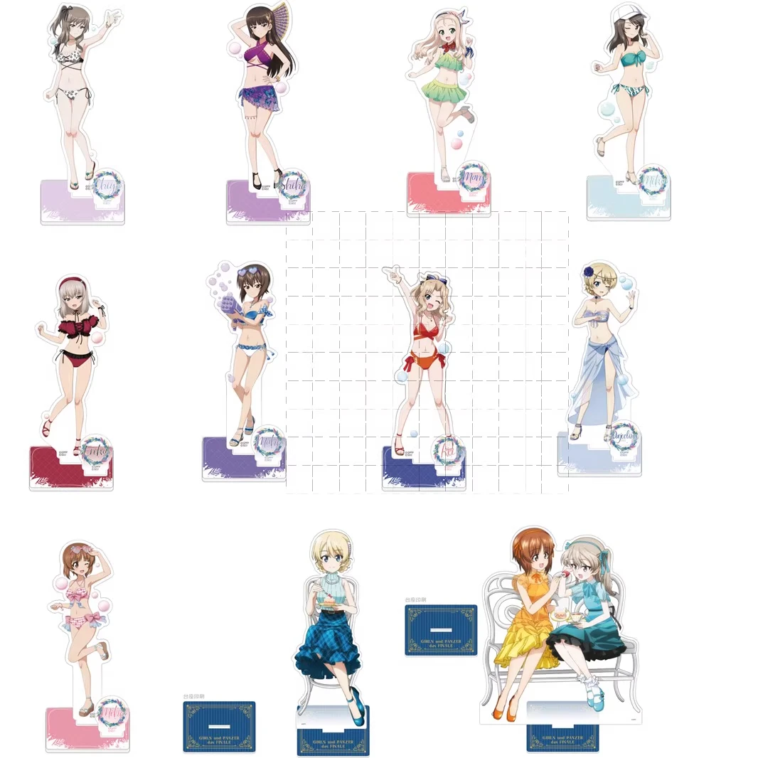

Game Darjeeling Nishizumi Miho Maho Acrylic Stand Doll Anime Kathowa Anchovy Nishi Kinuyo Figure Model Plate Cosplay Toy Gift