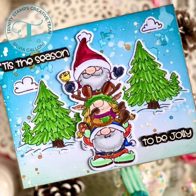 Tri S New 2024 Christmas SnGNOMEman Gnome Emergency Card Essentials Clear Stamp Cutting Dies Scrapbooking For Paper Making Frame