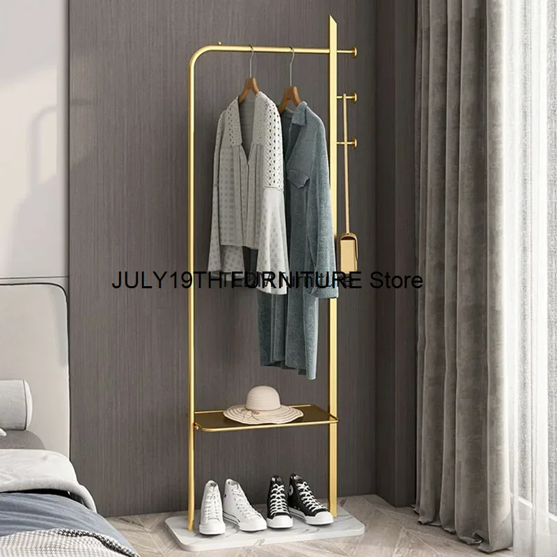 Bedroom Standing Clothes Rack Stand Floor Dolls Gold Metal Clothes Rack Outdoor Boutique Unique Porte Manteaux Furniture Bedroom