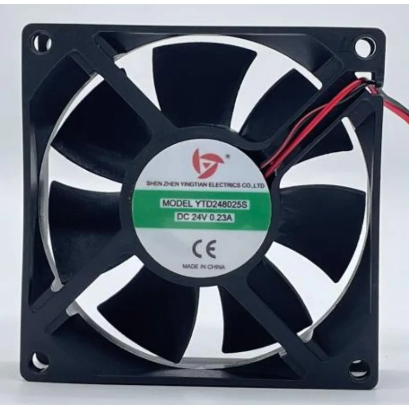 New Cooling Fan for YTD248025S 24V 0.23A 8cm Welding Machine Fan 2-Wire 80x80x25mm