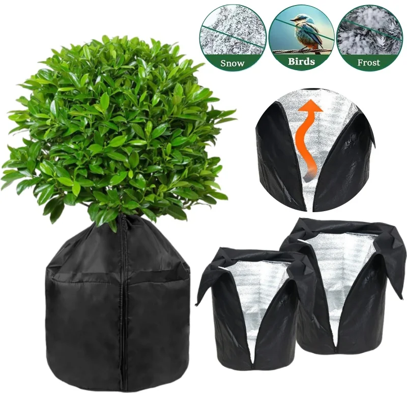 Maceta de protección de invierno para plantas, cubierta de protección contra heladas para plantas de invierno, bolsa de protección para macetas para invierno, árboles frutales al aire libre en maceta