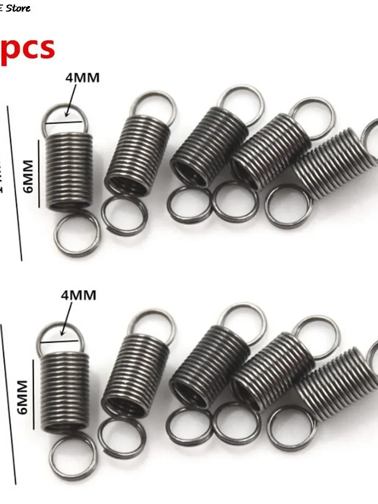 50/20/10Pcs 4mm Stainless Steel small Tension Spring With Hook For Tensile DIY Toy