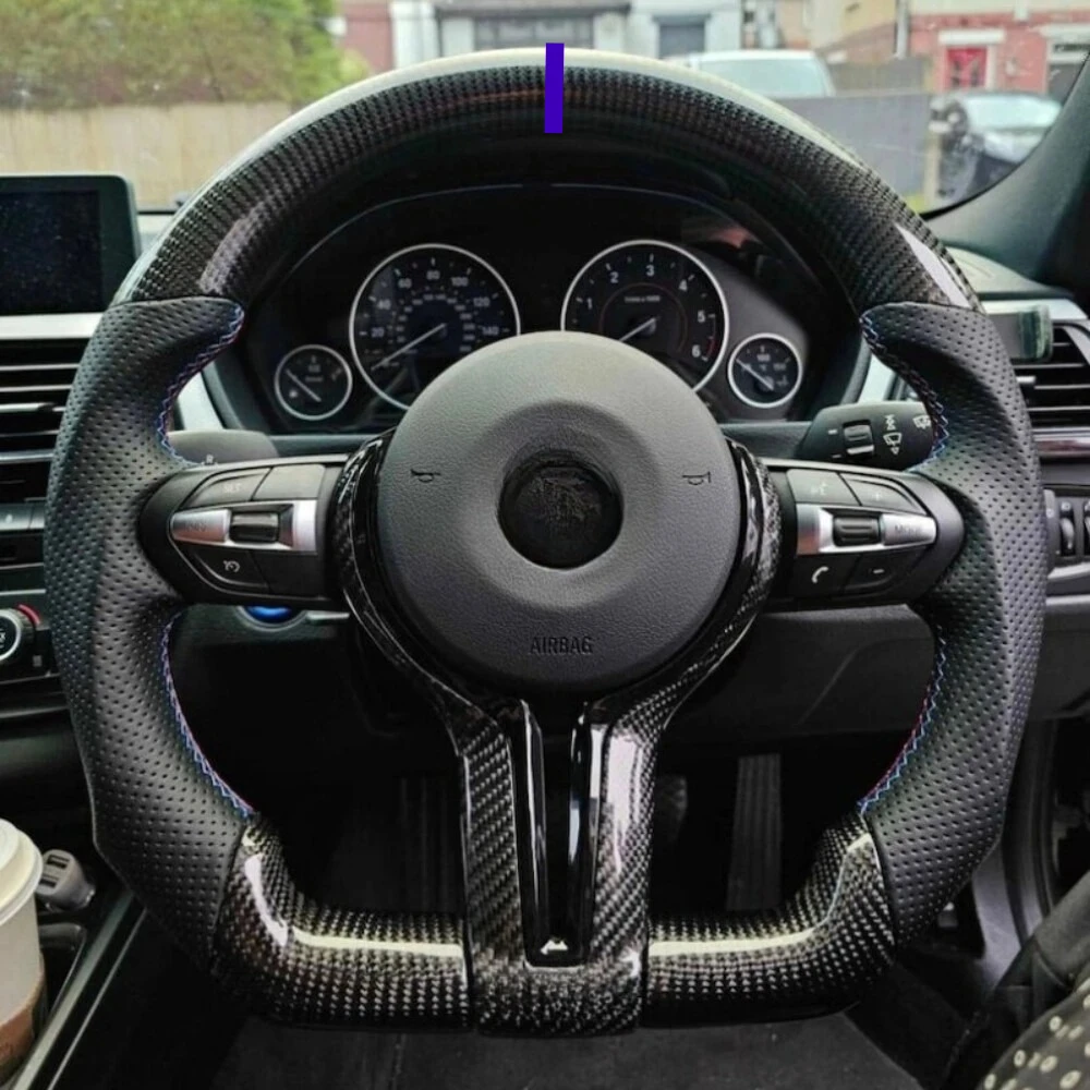 

Real Carbon Fiber Leather Steering Wheel for BMW M2 M3 M4 M5 M6 F01 F02 F10 F12 F20 F30 F32 F80 F82 F15 F83 X3m X5m X6m