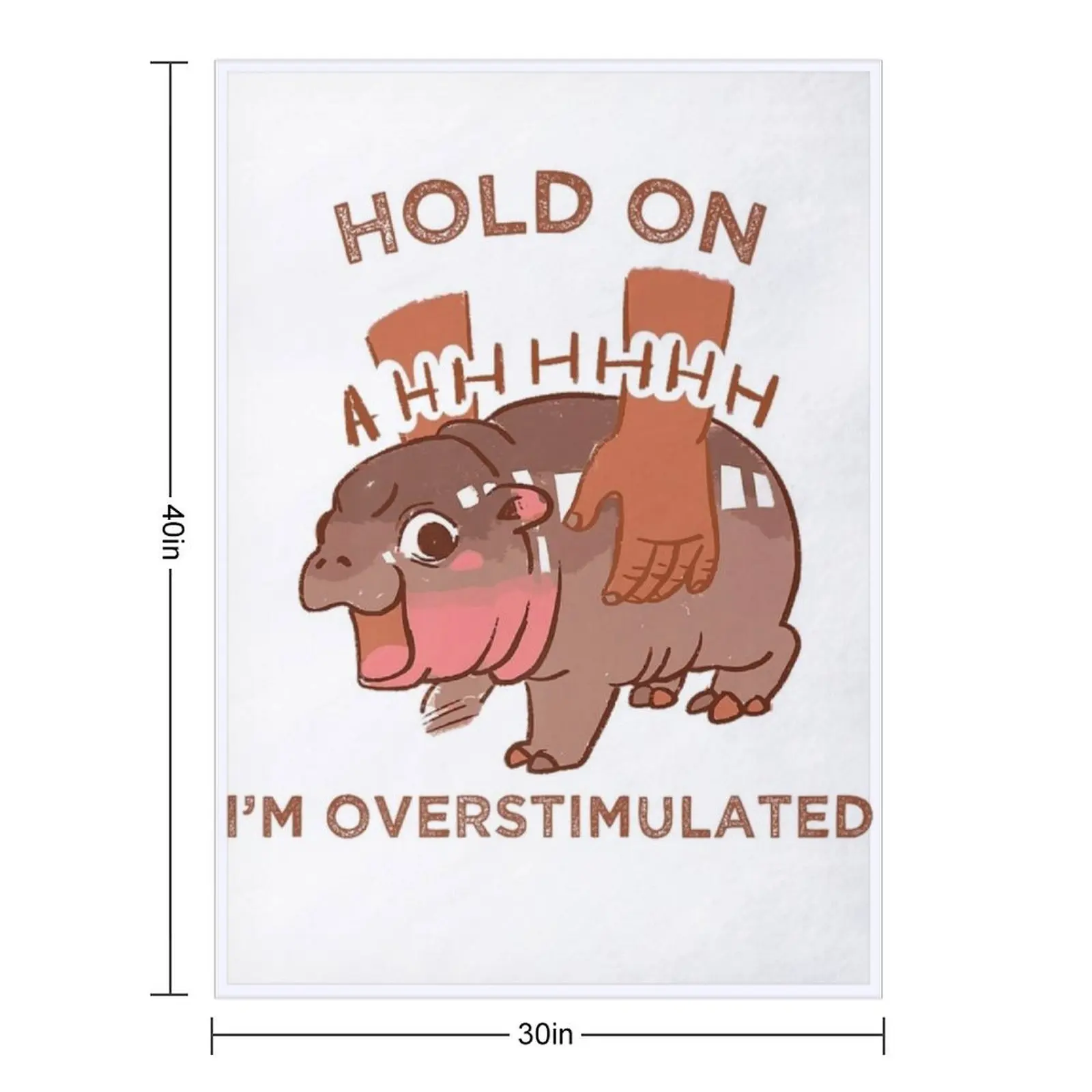 Hold On I'm Overstimulated Cute Moo Deng Throw Blanket Plaid on the sofa Luxury Moving Furry Warm Blankets