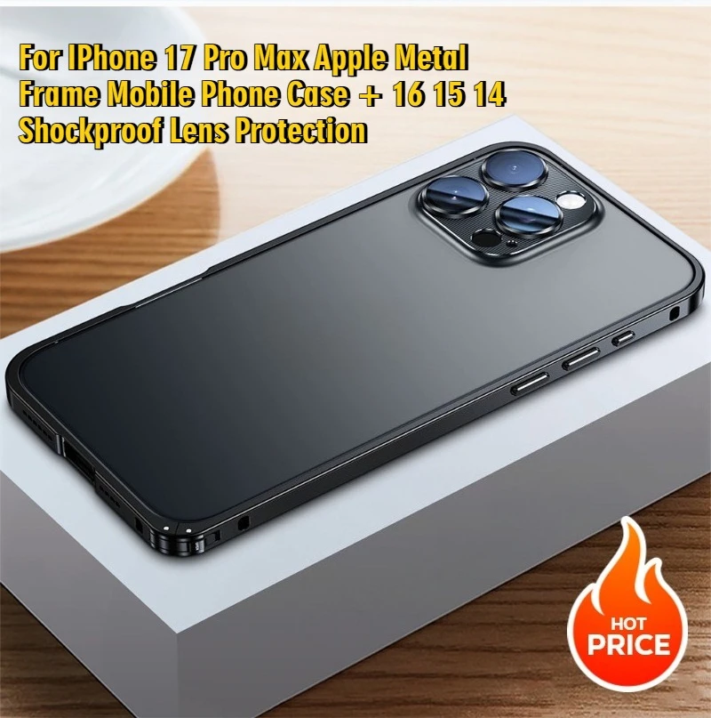 

Metal Frame Anti-drop Phone Case for IPhone 14/15/16/17 Pro Max