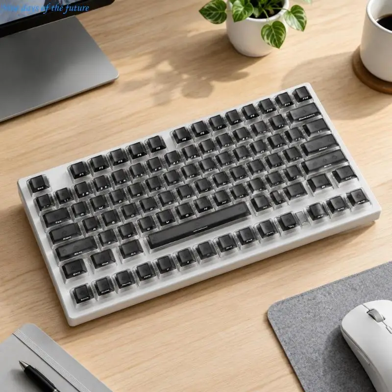Light-Passing Keyboard Keycap Set with Side-Printed Characters, 119 Keycaps for Mechanical and Magnetic-Actuation Boards E65A