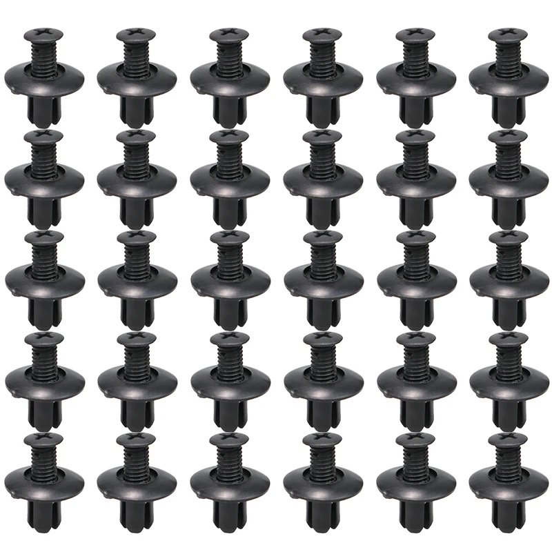 8mm Plastic Klinknagels Bevestigingsmiddelen Schroef Auto Bumper Spatbord Zwarte Klinknagel Auto Fastener Clips voor Toyota Focus Kia Nissan Yamaha