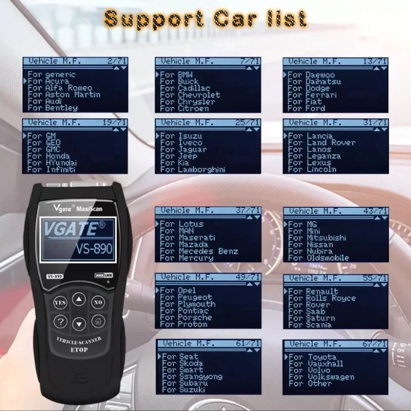 

OBD2 Scanner Maxiscan Vgate VS890 Fault Code Reader Auto Diagnostic-Tool Universal For Car OBD 2 II OBDII VS 890