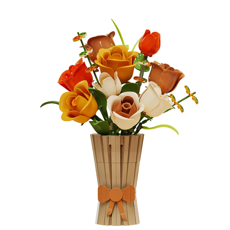

868PCS Flower Building Blocks Kit DIY Flowers Block Toys Set Valentine's Day Rose Bricks Set Gift for Girls Friends adults 13066