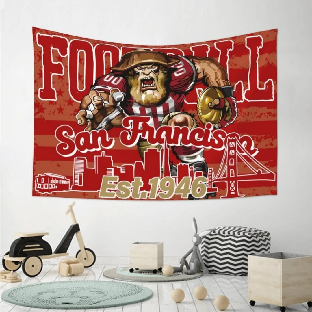 One vintage San Francisco sports football tapestry, suitable for bedroom, living room, dormitory, wall hanging