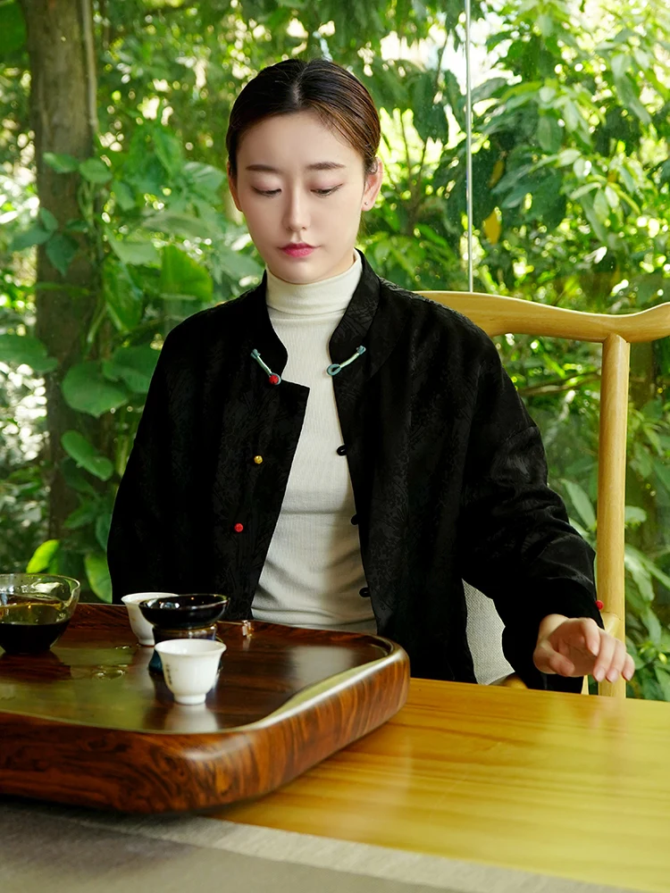 

Новая китайская хлопковая куртка-жакет: модный зимний тонкий хлопковый костюм в стиле Тан с пуговицами, женская модная традиционная одежда