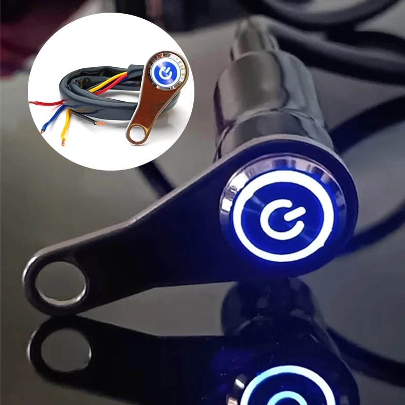 12V Motorcycle Switches ON+OFF Handlebar Mount Aluminum Alloy Waterproof Motorbike Horn Fog Light Lamps Push Button Switch