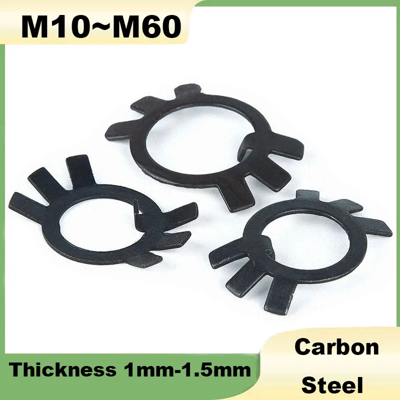 Lock Washer M10 M12 M14 M16 M18 M20 M22~M60 GB858 Black Carbon Steel Fixed Stop Washer For Slotted Round Nut