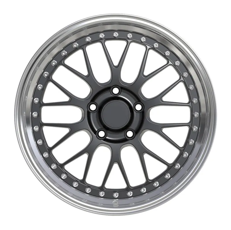 Beadlock Deep Concave Alloy Wheels Custom Polish Matt Gray Alloy Passenger Car Wheels 5x120 2 Piece Forged Wheels