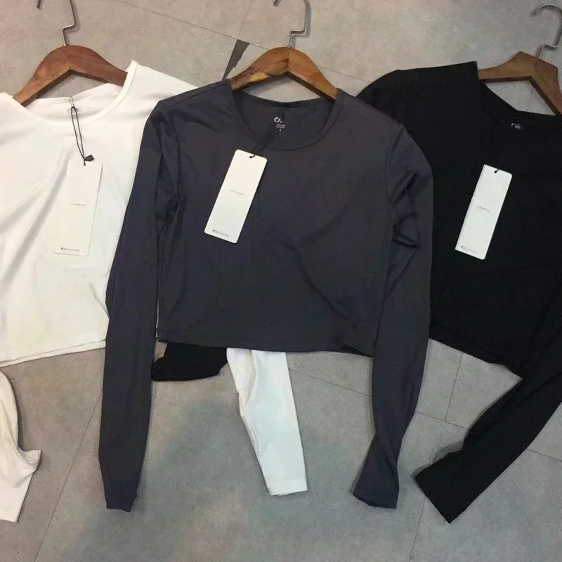 Lo تي شيرت نسائي غير رسمي بأكمام طويلة لربيع وخريف بلوفرات متينة بقصة ضيقة تي شيرت نسائي ملابس الشارع الشهير قمصان علوية غير رسمية