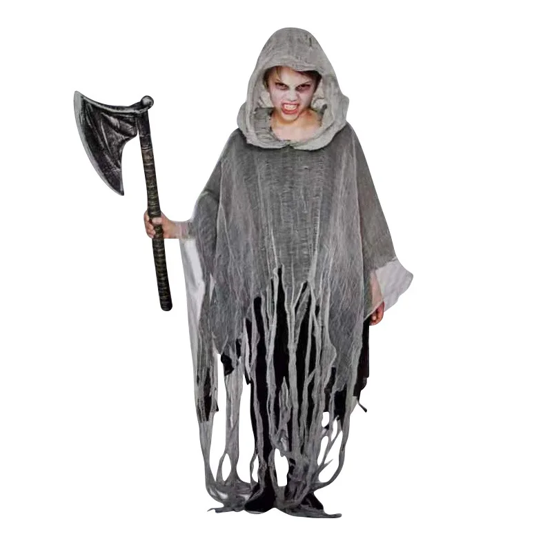 Capas con capucha para Halloween, disfraz de fantasma, muerte, gótico, Horror, Zombie, accesorios de fiesta del Día de los muert