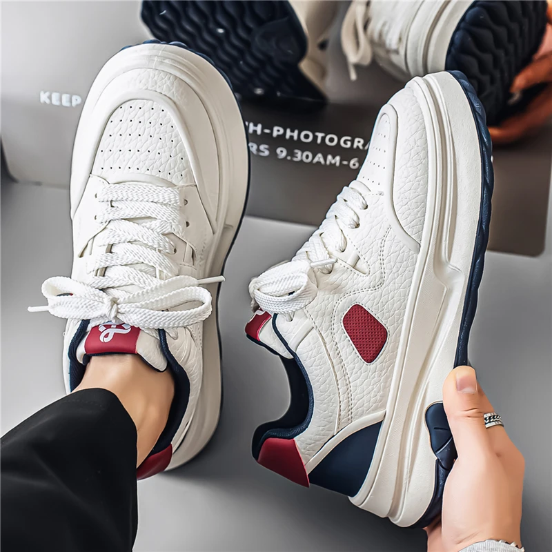 

Men's Casual Shoes Leather Vulcanized Shoes Comfortable Sneakers Men Athletic Sport Footwear Zapatos De Hombre