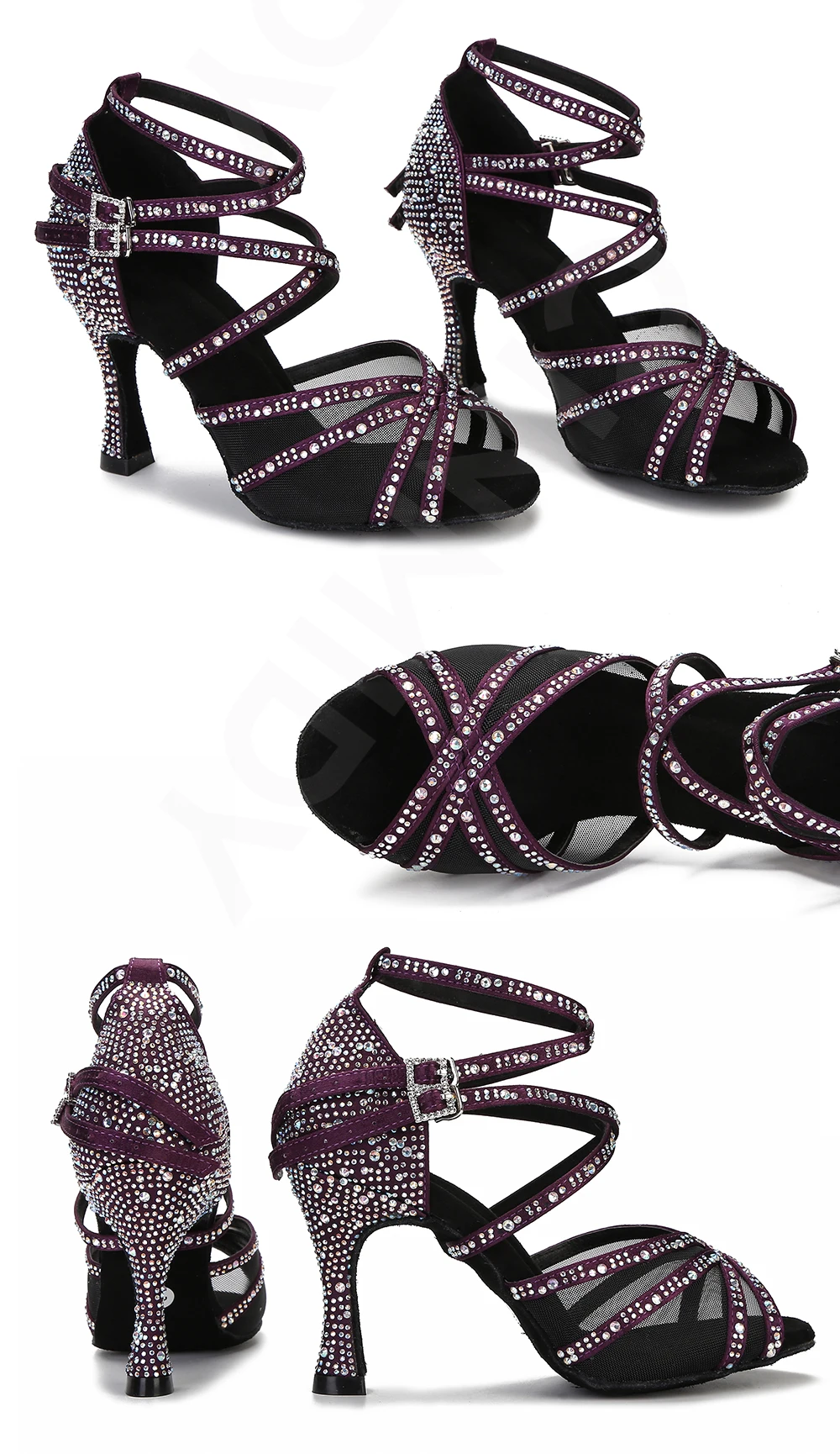 CINMIDY Damen Tanzschuhe Mesh Latein Tanzschuhe Ballroom Tanz Sneakers Seiden-Satin Hochzeitsschuhe Weiche Sohle Damensandalen – Detail 15