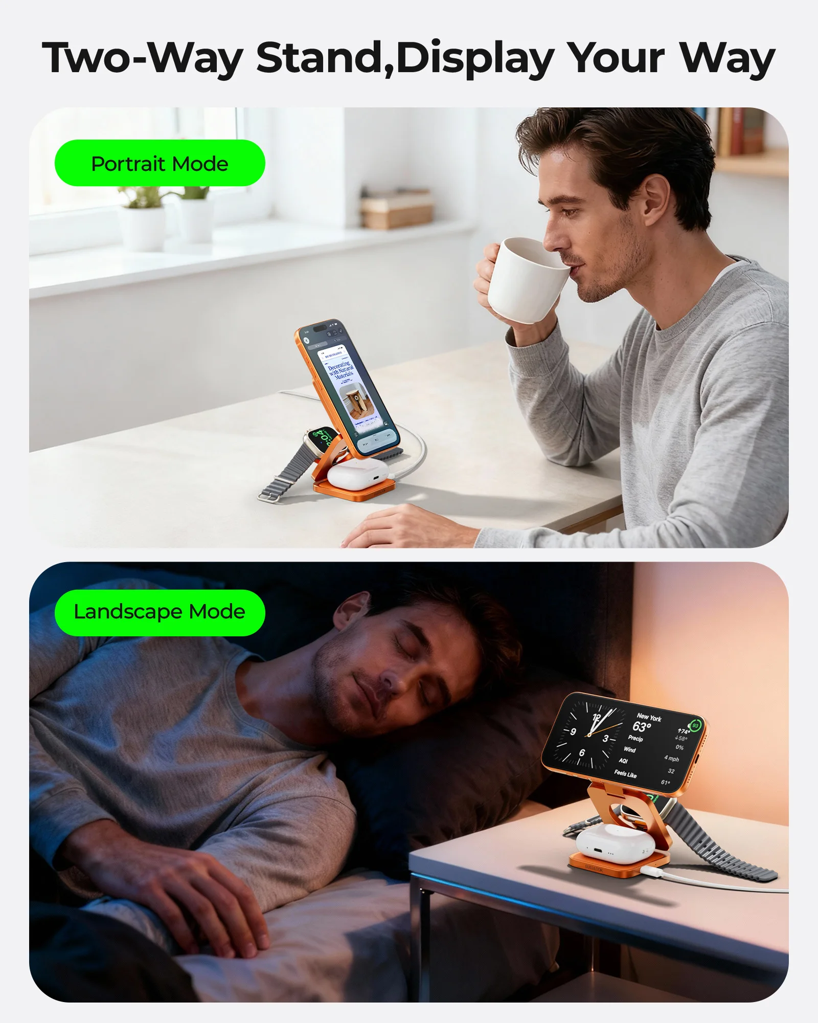3 in 1 Charging Station for Apple -Qi2.2 25W Magnetic Wireless Charger for iPhone,Apple Watch,AirPods,Travel Fast Charging Stand - view 6