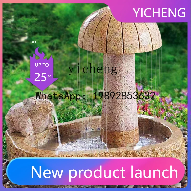 X2 Stone Water Fountain Garden Courtyard Water Feature Small Stone Sculpture Fish Pond Simple Chinese Style Decoration