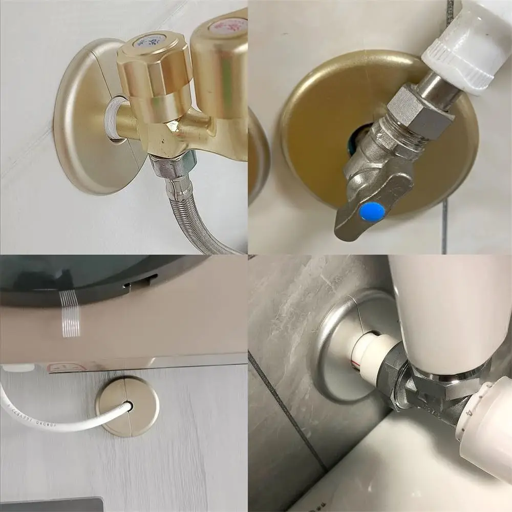 Useful ABS Shower Faucet Cover Round Black Faucet Decorative Cover White Faucet Accessories Shower