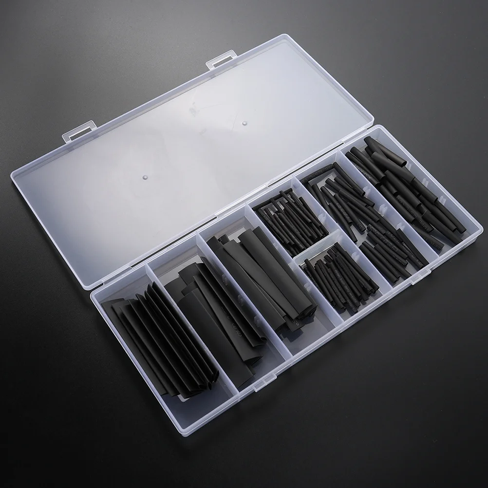 

4 Boxes Black Heat Shrink Tubing Kit Polyolefin Pe Insulation Sleeves For Electrical Wire Cable Wrap Protection Flame Retardant