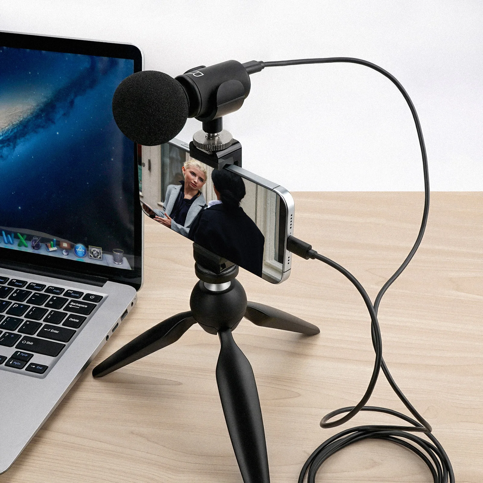 Geekria for Creators Micro USB to USB C Microphone Cable 6.5ft / 2m, Compatible with Shure MV7, MV88+, MV5, MV51