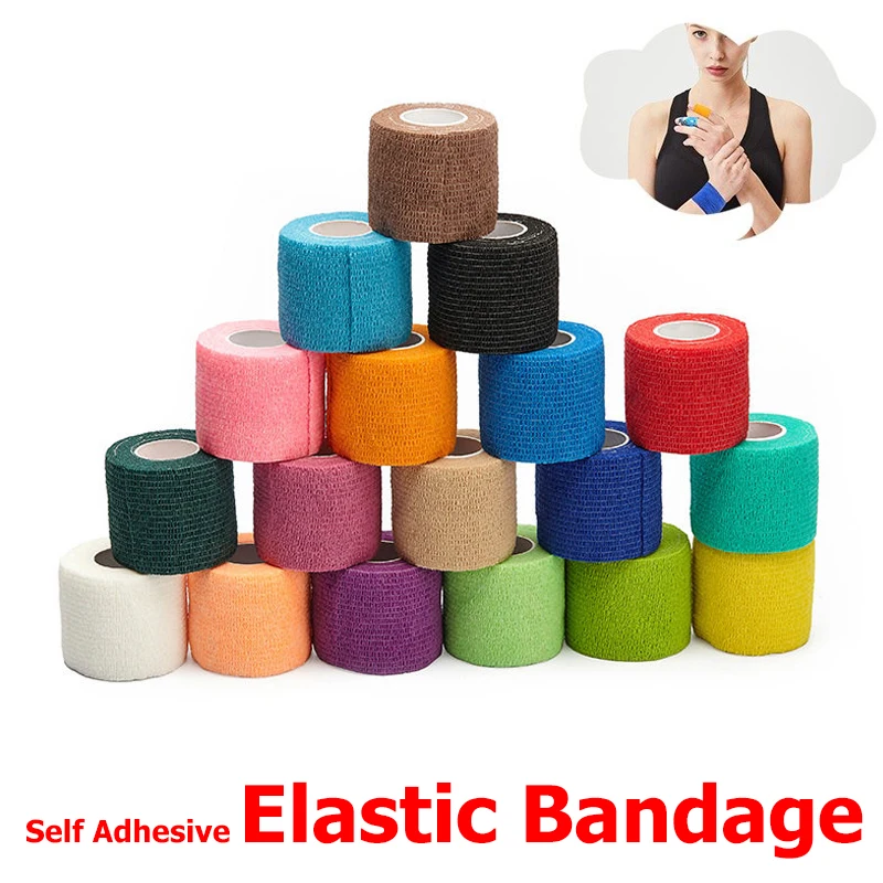 1/10Rolls Athletic Wrap Tape Self Adhesive Elastic Bandage Elastoplast For Knee Support Pads Finger Ankle Palm Shoulder