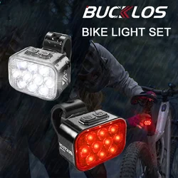 BUCKLOS 10LED Bicycle Tail Light USB Rechargeable MTB Flashlight Waterproof Headlight for Cycling 9Models Bicycle Lamp