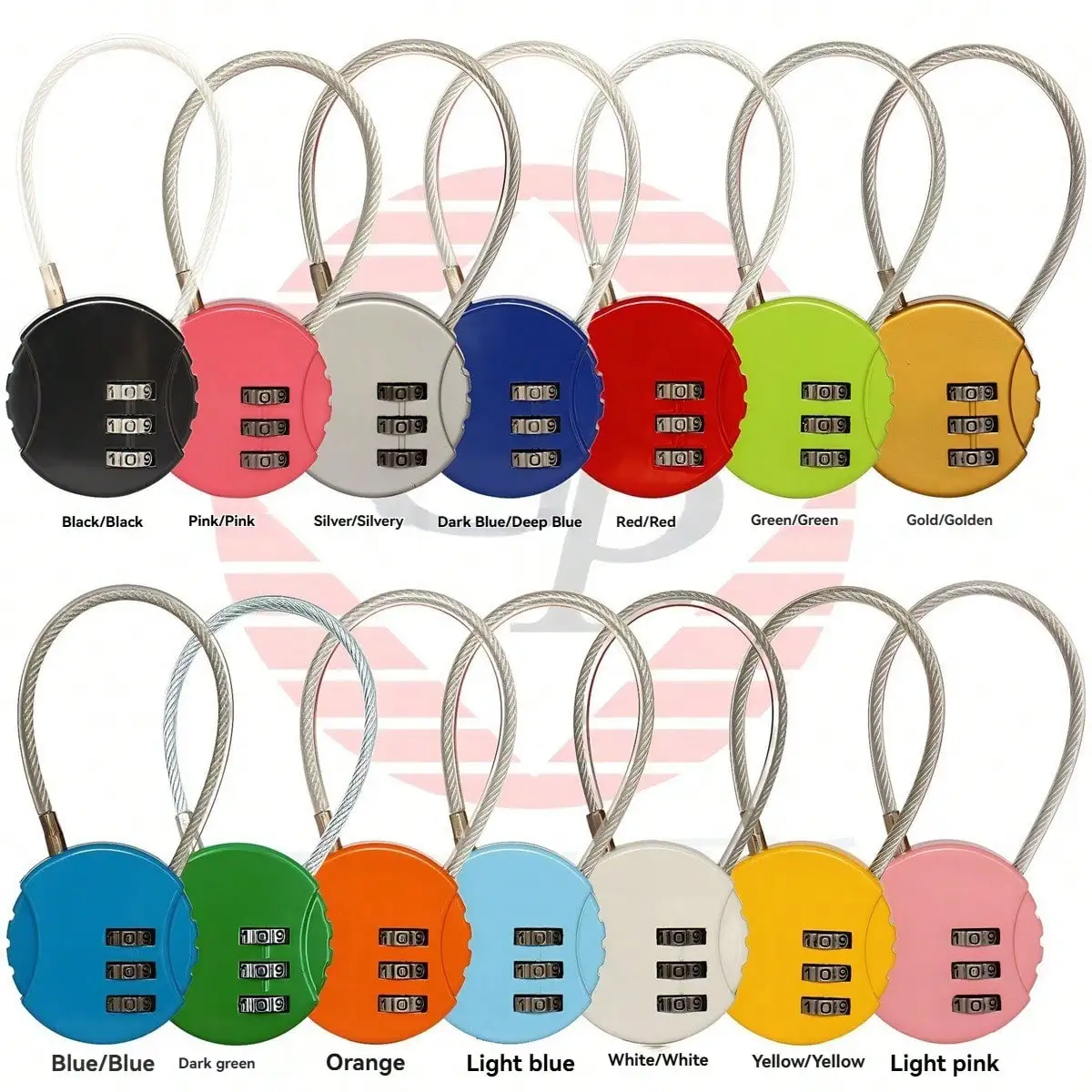 

1pc Bicycle anti-theft luggage zinc alloy password lock steel wire rope 3-digit combination lock cable lock
