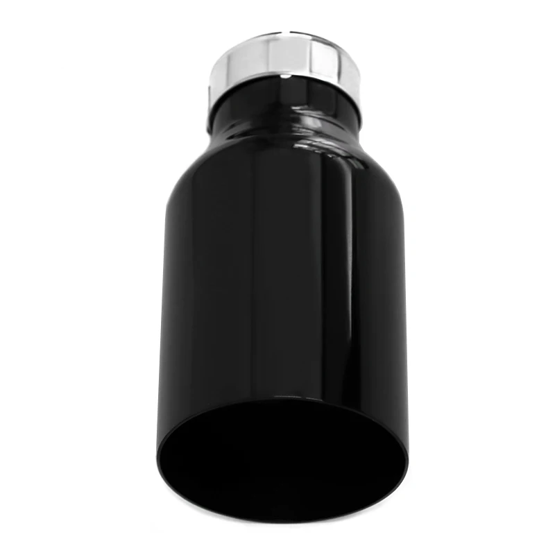 1 Piece Car Black Stainless Steel Exhaust System Muffler Tip Straight Edge Outlet Universal Modified Exhaust Pipe Accessories