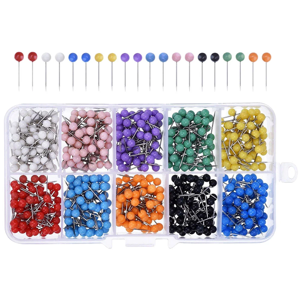 600 Pcs Colorful Round Nails Cork Board Office Photo Wall Fixing Ball Shaped Thumbtacks Daily Use Small Press The Replaceable