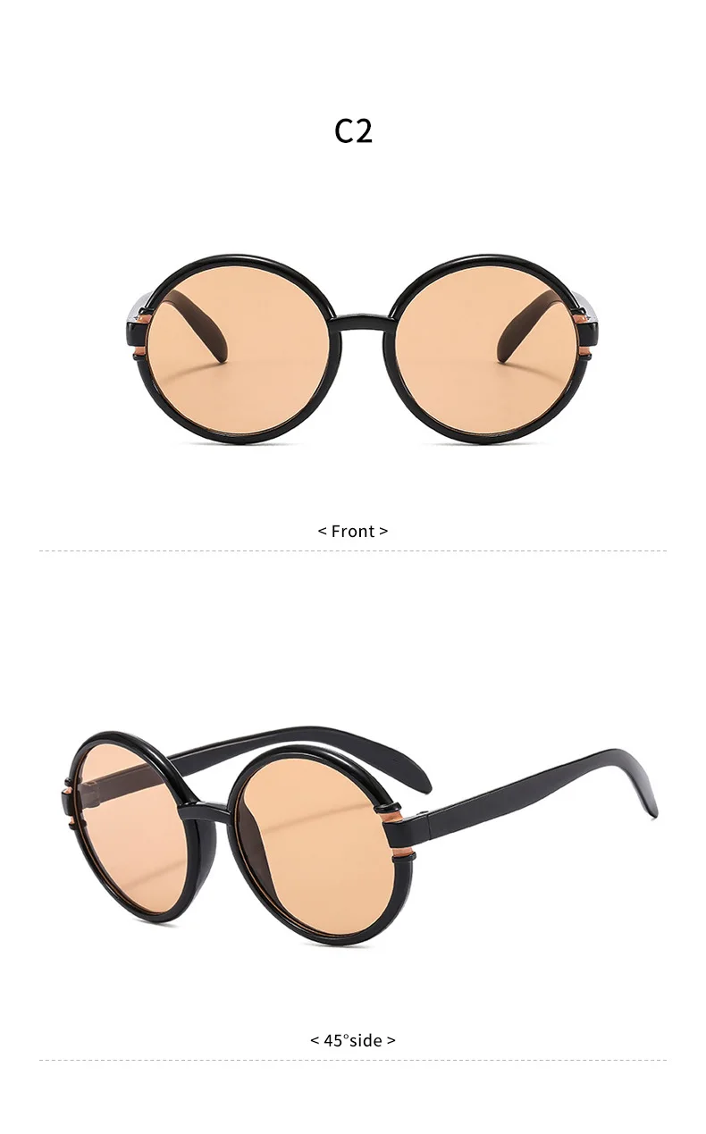 Neue Vintage Runde Sonnenbrille für Damen und Herren Marken-Rundsonnenbrille Ovale Brillen für Männer und Frauen – Detail 9