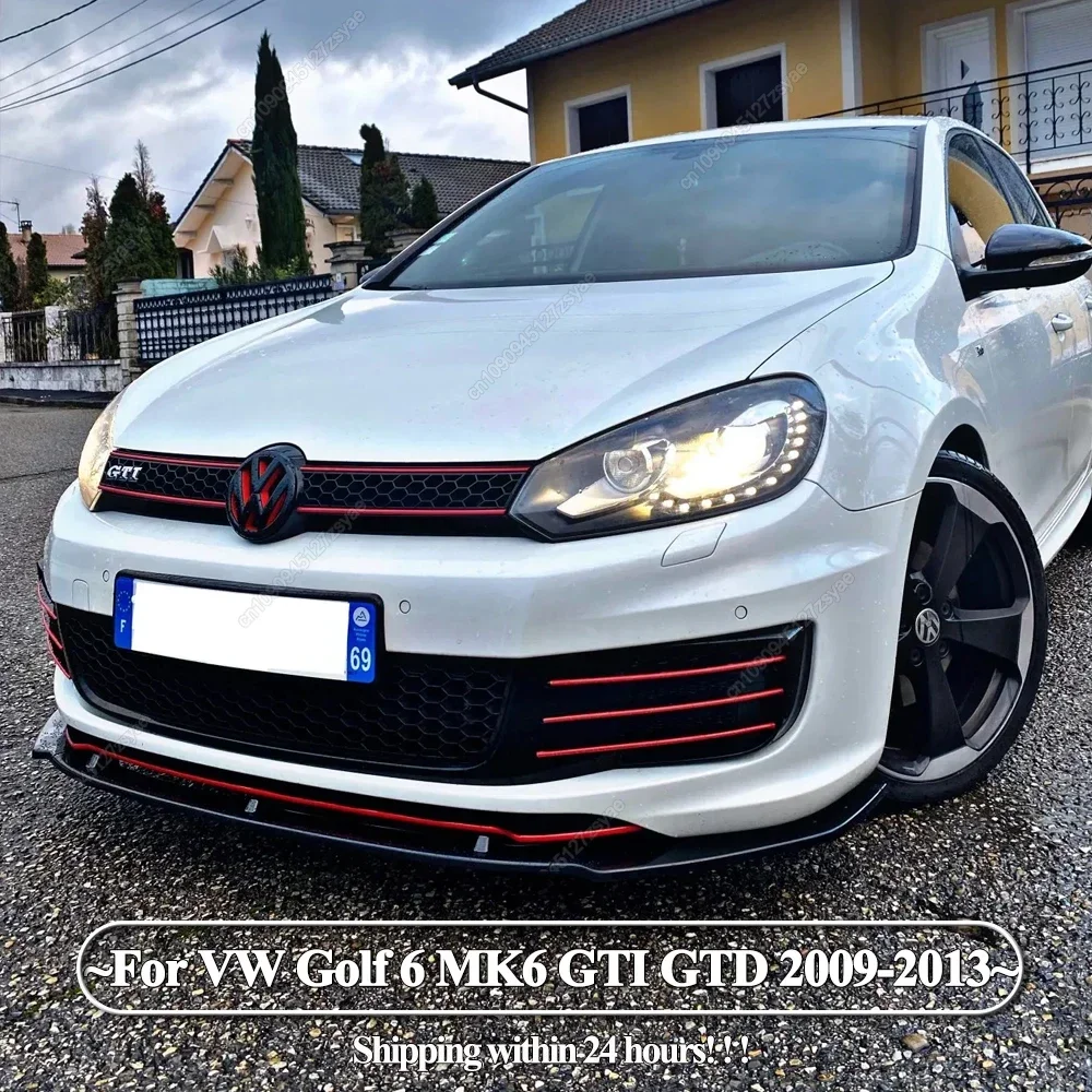 

Передний бампер, спойлер, сплиттер, диффузор, дефлектор для VW Golf 6 MK6 GTI GTD 2009-2013, спойлер Canard, комплекты кузова, тюнинг