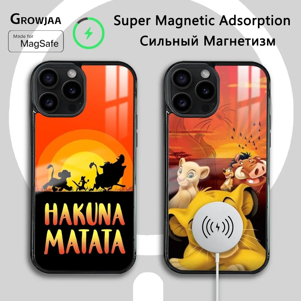 

The Lion King Simba Animal Phone Case For iPhone 16 15 14 13 12 11 Pro Max Plus Mini Magsafe Mirror Wireless Magnetic Cover