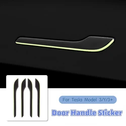 For Tesla Model 3/Y/3+ Model Y Juniper 2025 Car Luminous Door Handle Sticker Night Glow Door Handle Cover Sticker Accessories
