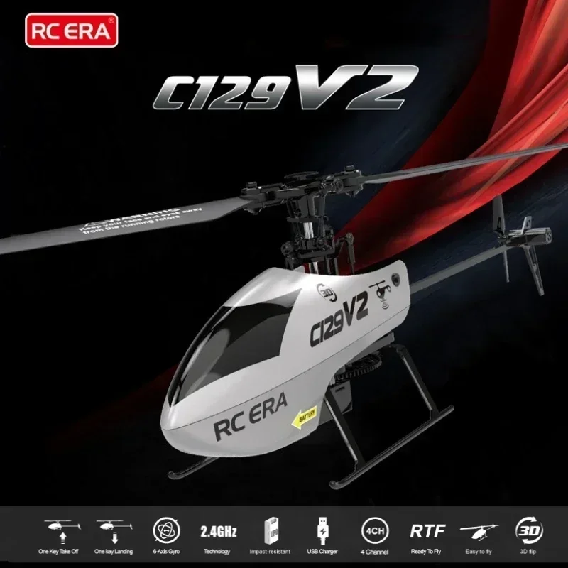 C129 V2 2.4ghz Rc Remote Control Aircraft 6-axis Gyroscope Intelligent Electric Pro Single Paddle Without Ailerons Crash Resista