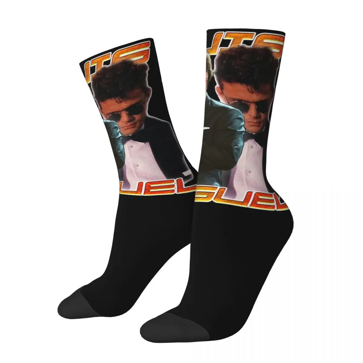 Unisex Retro Luis Miguel Bootleg Socks Cute Funny  Hip Hop Mucisian Tour Socks Harajuku Middle TubeCrew Socks Best Gift Idea