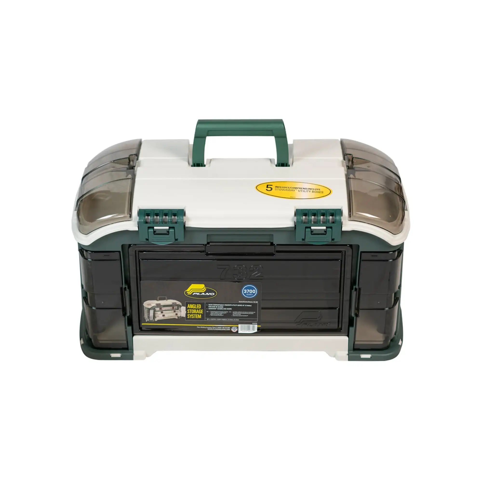 

Outdoor Sports Angled Fishing Tackle Box Storage System, Green / Tan, 11.5oz