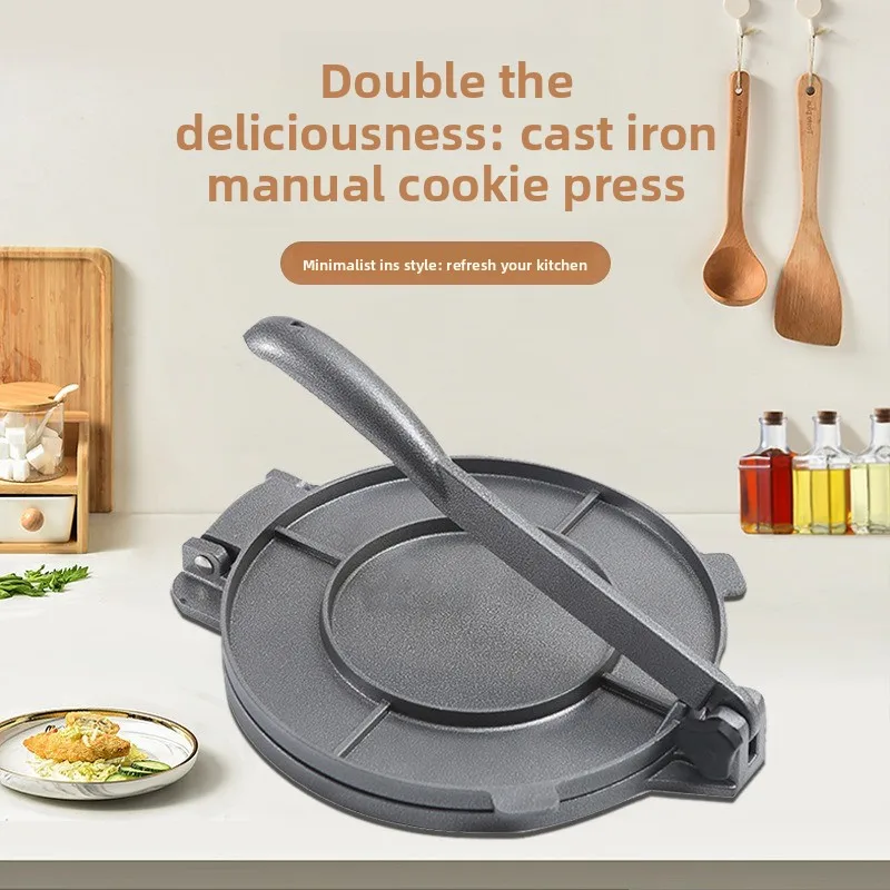Prensa de tortillas mexicana manual de aleación de aluminio, prensa de masa manual para dar forma a masa de maíz, prensa de panqueques
