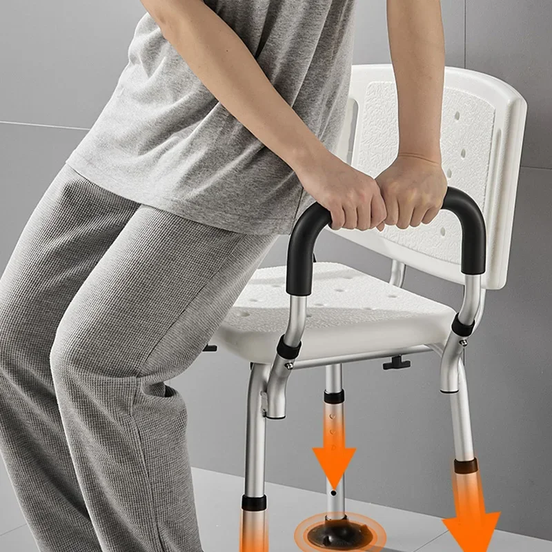 Taburete de altura ajustable para ancianos, silla plegable telescópica para baño, cocina y baño