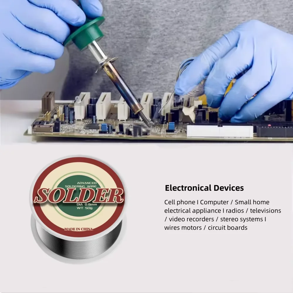 2Pcs Solder Wire Small Roll Electrolytic Welding Wire High Brightness Activity Leaded Solder Wire Tin Roll