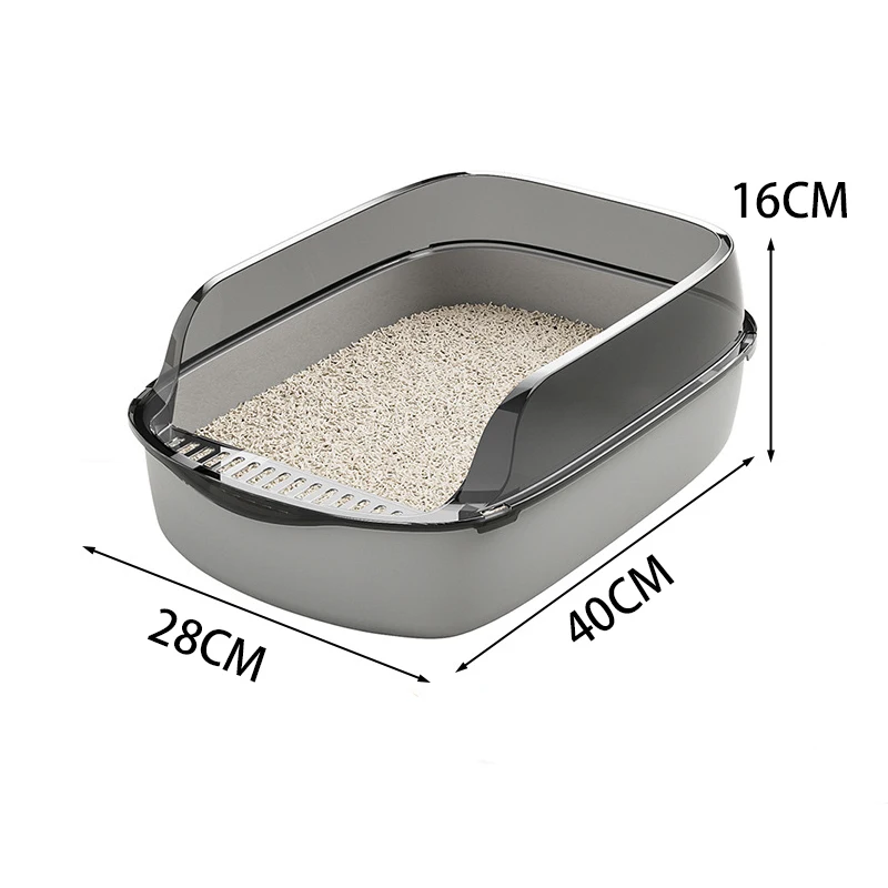 Extra Large High Fence Semi Enclosed Cat Litter Box Thickened Cat Toilet With Cat Litter Scoop Pet Supplies