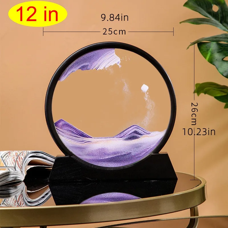 

1pc Sand Art Sandscapes Moving Sand Round Glass Craft 3D Hourglass Home Desktop Decoration