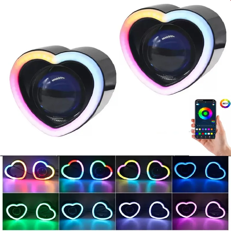 2.5inch Love Angel Eye HID Decorative Cover Front Headlight Lens Dust Cover Projector Lens LED Lens Automotive Lighting Accessor