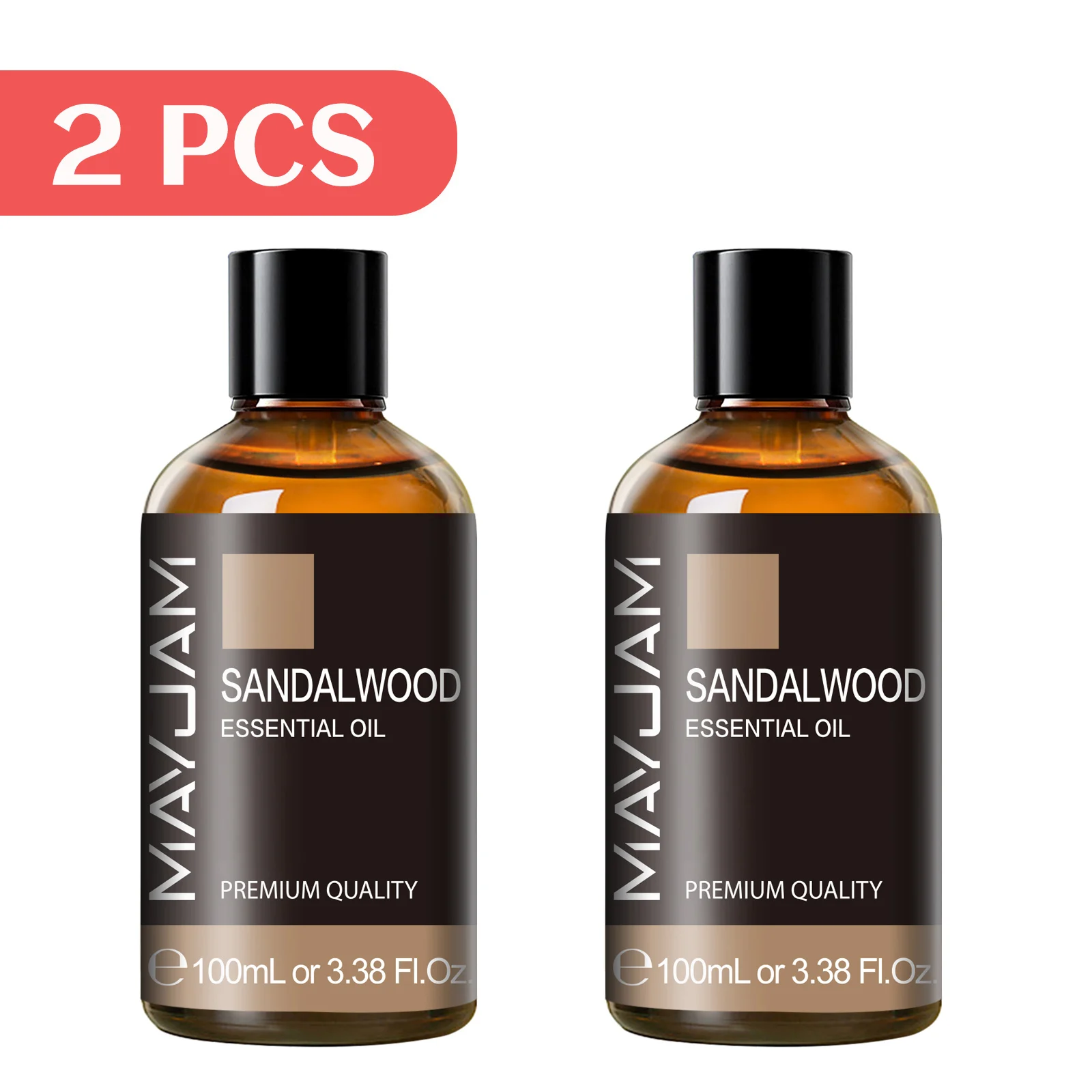 MAYJAM Plant Natural Essential Oils for Humidifier Citronella Lavender Jasmine Eucalyptus Vanilla Mint Sandalwood 2PCS 100ML