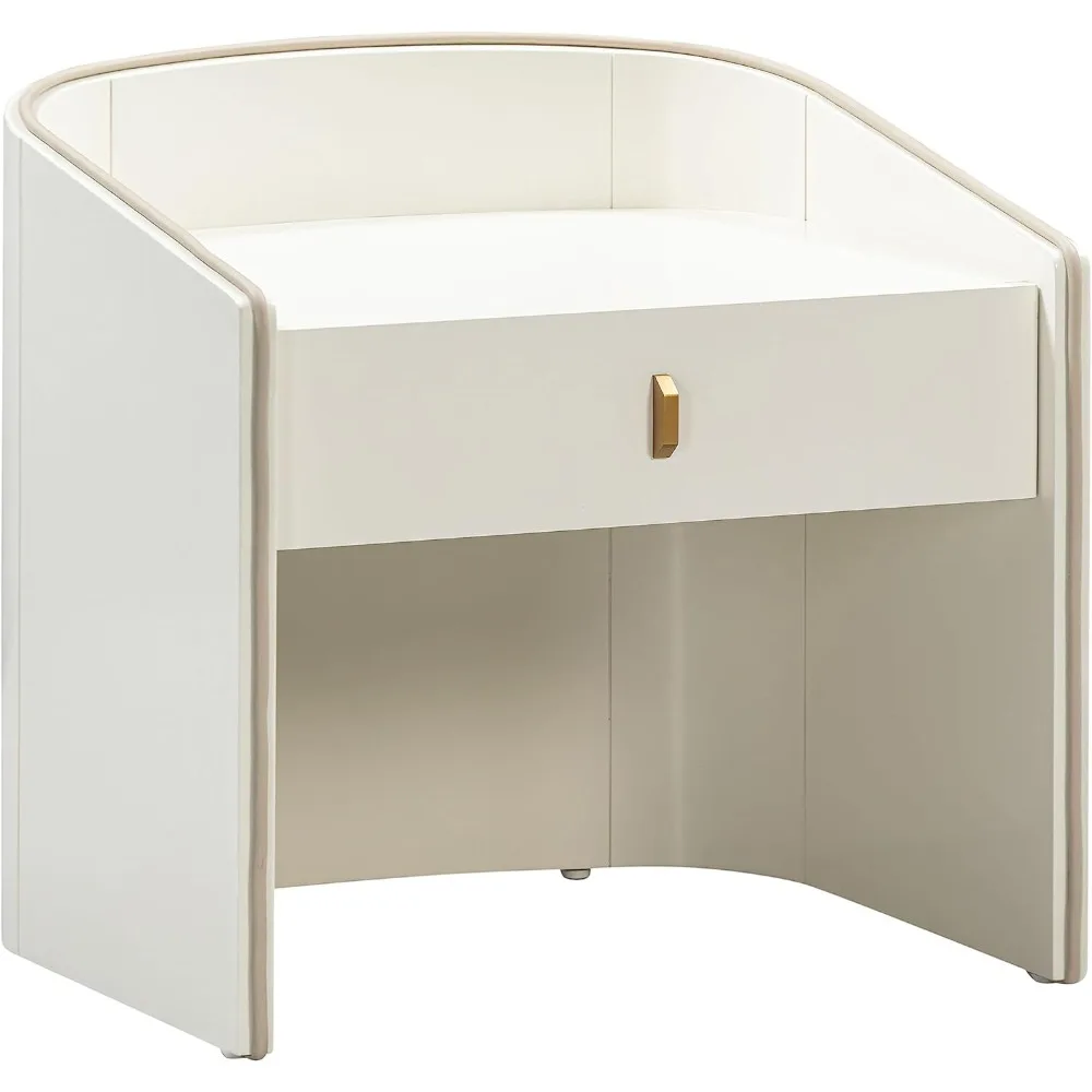 

collins glossy cream nightstand
