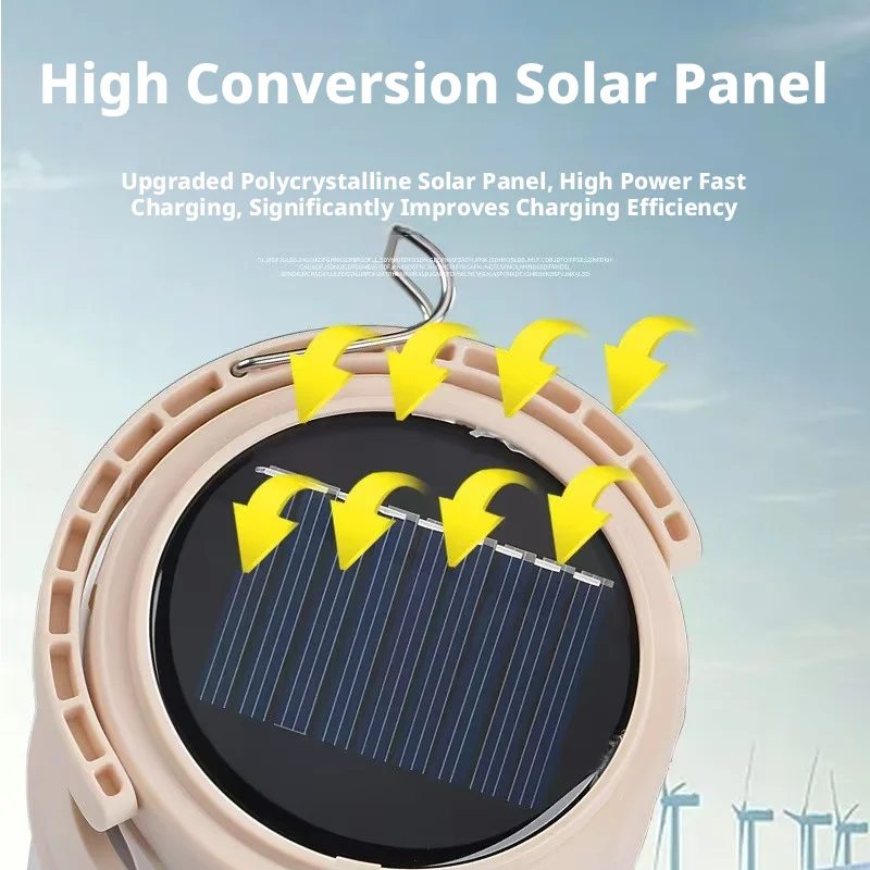 Outdoor Camping Travel LED Lantern, Solar Charging Battery Operated Portable Emergency Light for Home Indoor Daily Lighting