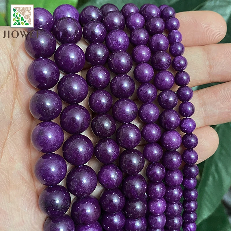 

Dark Purple Chalcedony Round Beads Diy Charms Bracelet Necklace for Jewelry Making Natural Stone Beads Chains 15" 6 8 10 12MM